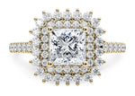 Berkeley Halo Yellow Gold 18k Princess Engagement Ring