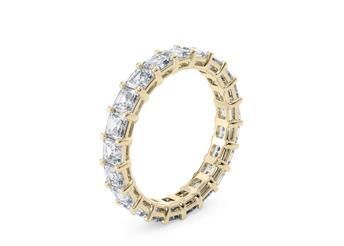 Regent Asscher Full Set Yellow Gold 18k Natural Eternity Ring