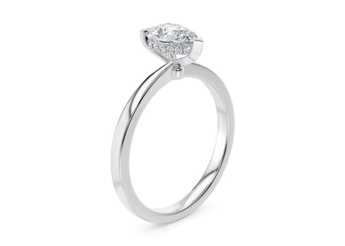 Starlight Solitaire Platinum Pear Engagement Ring
