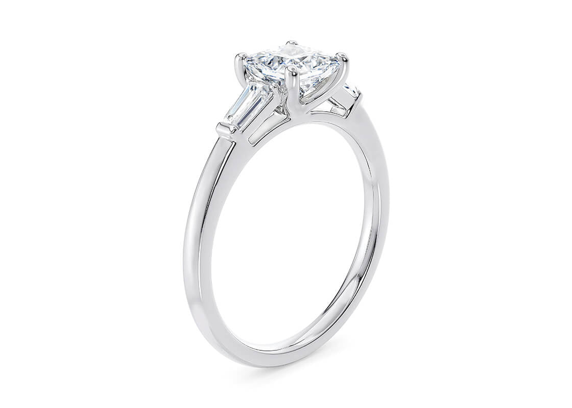 Alexandria Trilogy Platinum Princess Engagement Ring