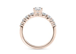 Lyra Diamond Band Rose Gold 18k Pear Engagement Ring