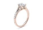Oxford Diamond Band Rose Gold 18k Oval Engagement Ring