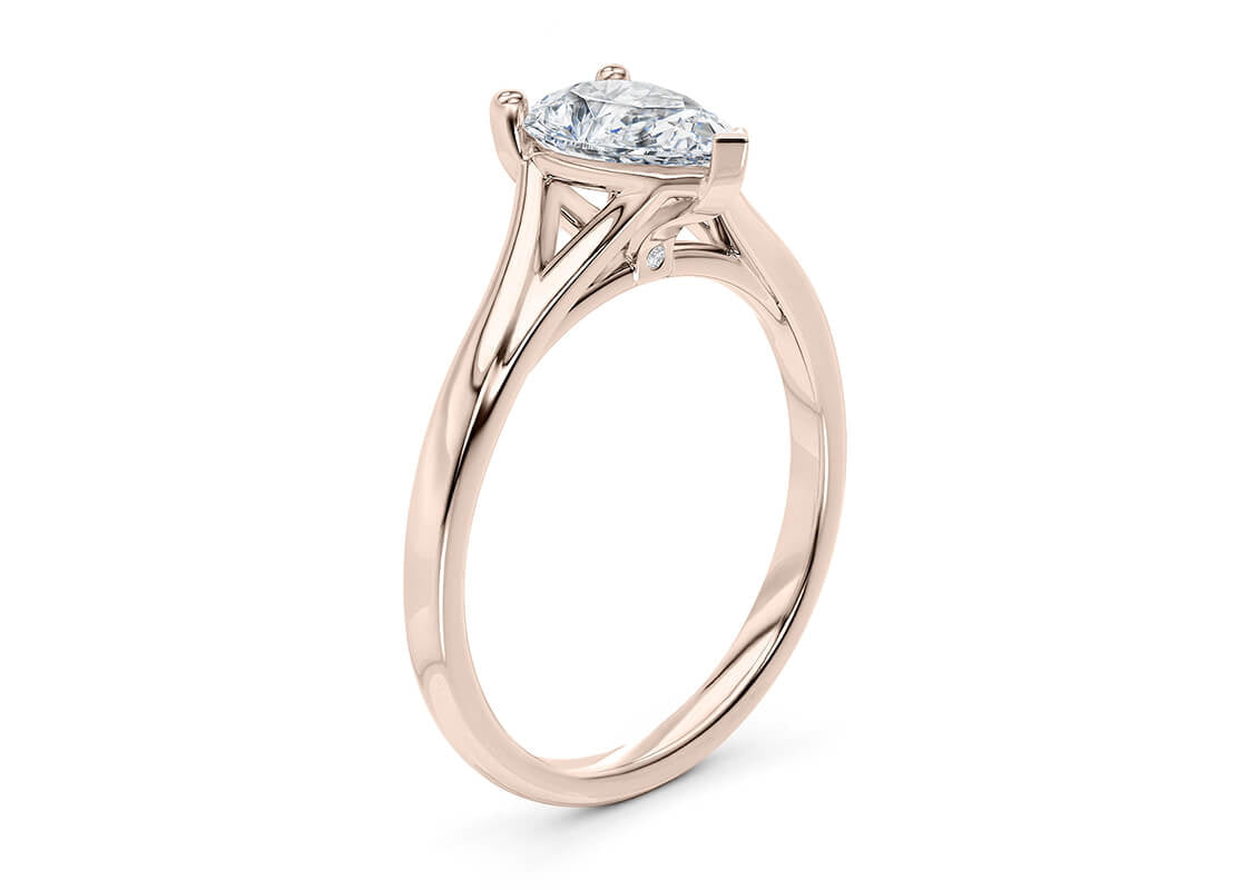 Hanover Solitaire Rose Gold 18k Pear Engagement Ring