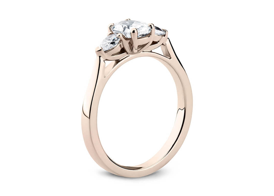 Barcelona Trilogy Rose Gold 18k Oval Engagement Ring