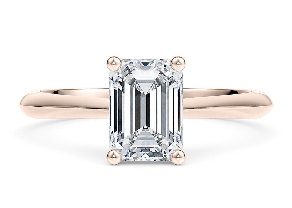 Iris Solitaire Rose Gold 18k Emerald Engagement Ring