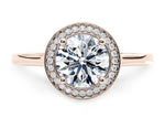 Minerva Halo Rose Gold 18k Round Engagement Ring