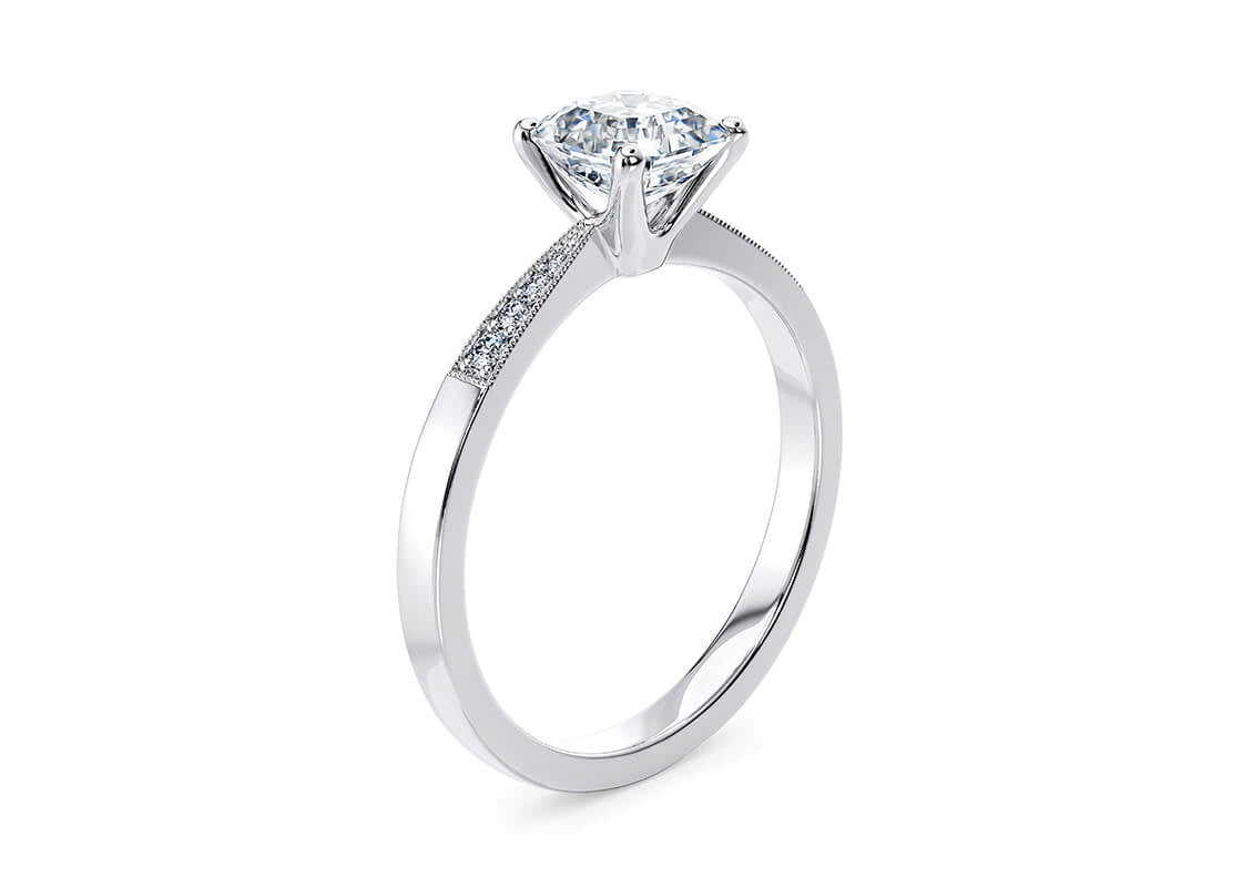 Delicacy Vintage Platinum Asscher Engagement Ring