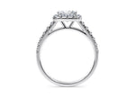 Medici Halo Platinum Princess Engagement Ring