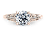 Jasmine Vintage Rose Gold 18k Round Engagement Ring