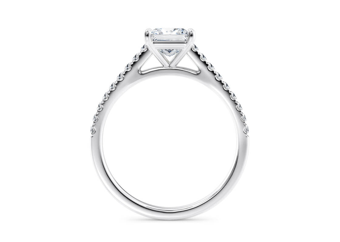1477 Vintage Platinum Princess Engagement Ring