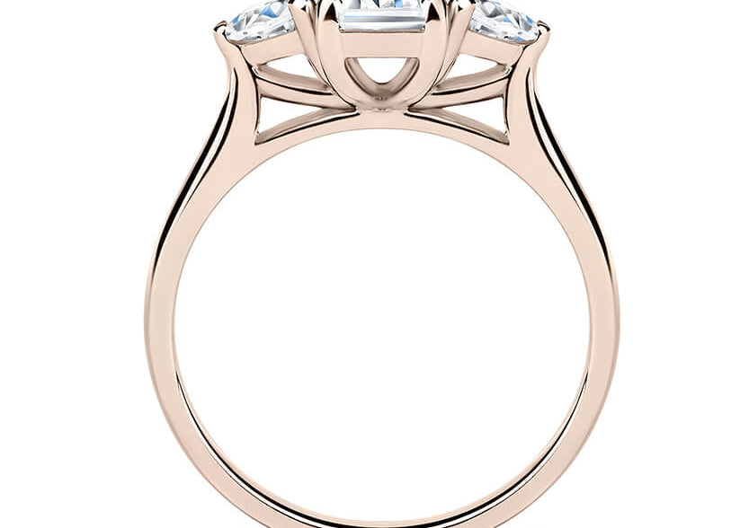 Barcelona Trilogy Rose Gold 18k Emerald Engagement Ring