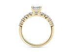 Lyra Diamond Band Yellow Gold 18k Princess Engagement Ring