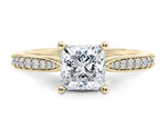 Victoria Diamond Band Yellow Gold 18k Princess Engagement Ring