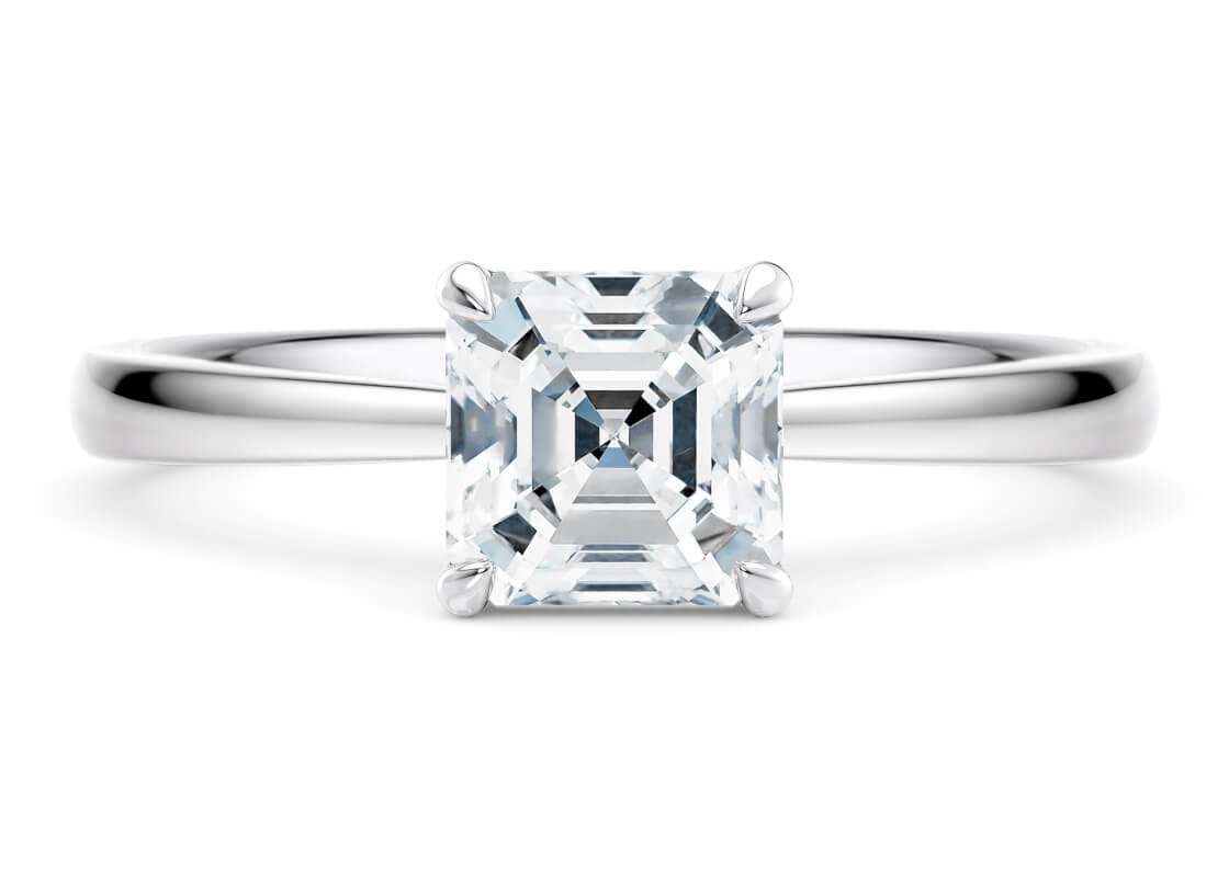 Starlight Solitaire Platinum Asscher Engagement Ring