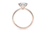 Asteria Compass Diamond Band Rose Gold 18k Cushion Engagement Ring