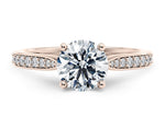 Victoria Diamond Band Rose Gold 18k Round Engagement Ring
