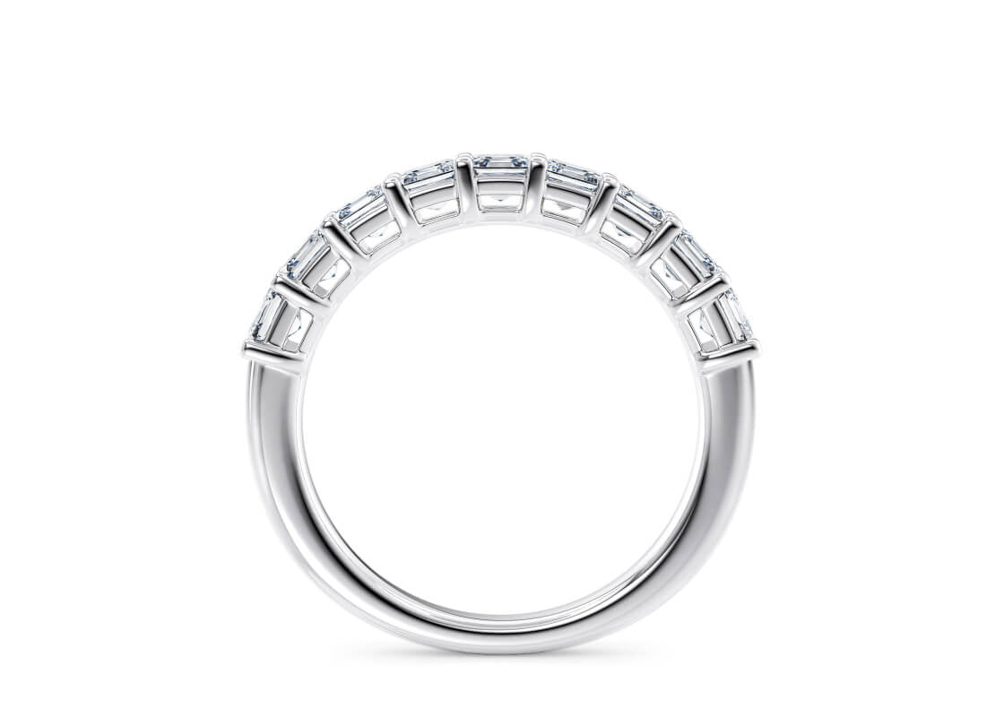 Regent Asscher Half Set White Gold 18k Natural Eternity Ring