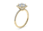Isabella Halo Yellow Gold 18k Asscher Engagement Ring