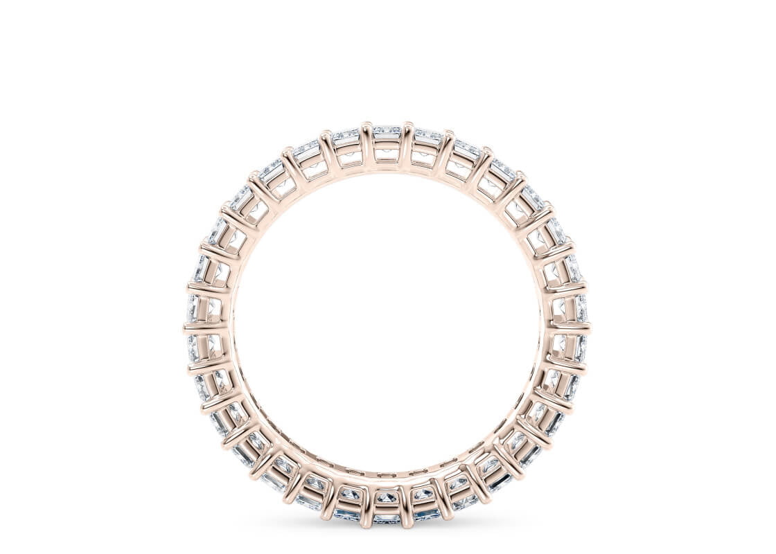 Regent Emerald Full Set Rose Gold 18k Lab Grown Eternity Ring