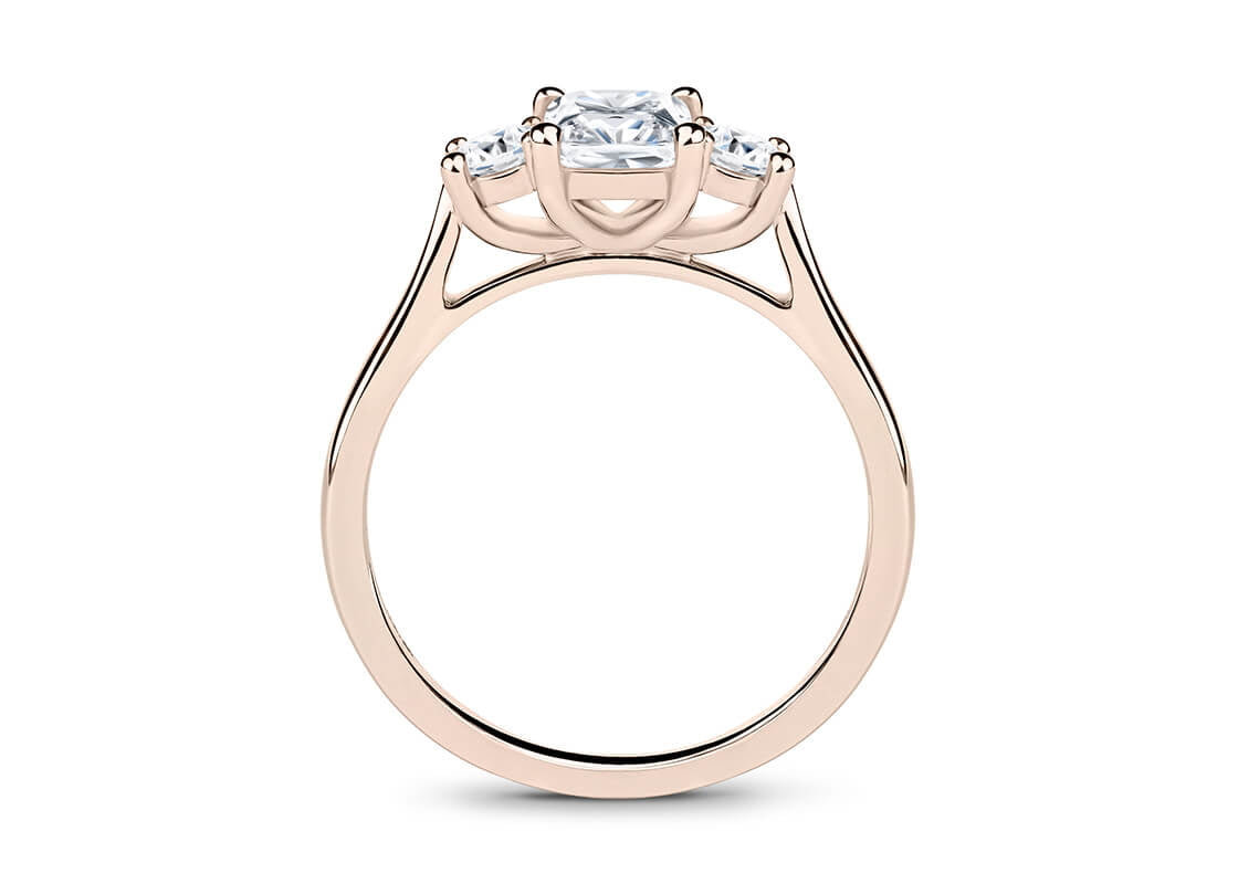 Roma Trilogy Rose Gold 18k Radiant Engagement Ring