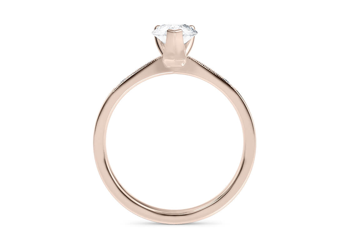 Delicacy Vintage Rose Gold 18k Pear Engagement Ring
