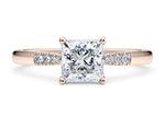 Thea Diamond Band Rose Gold 18k Princess Engagement Ring