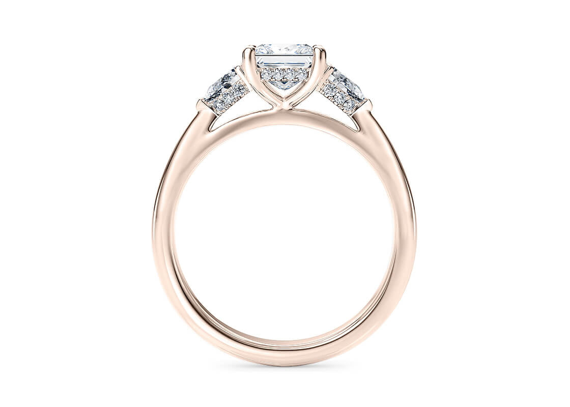 Florence Trilogy Rose Gold 18k Princess Engagement Ring