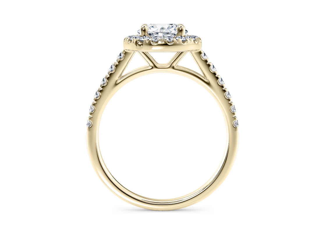 Medici Halo Yellow Gold 18k Round Engagement Ring
