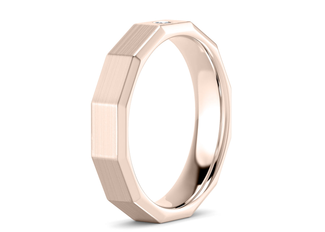 Atlas Brushed  Rose Gold 18k Wedding Band