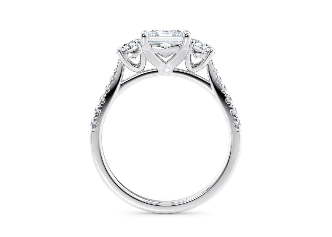 Lisbon Trilogy Platinum Princess Engagement Ring