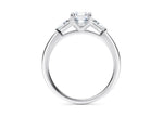 Alexandria Trilogy Platinum Asscher Engagement Ring