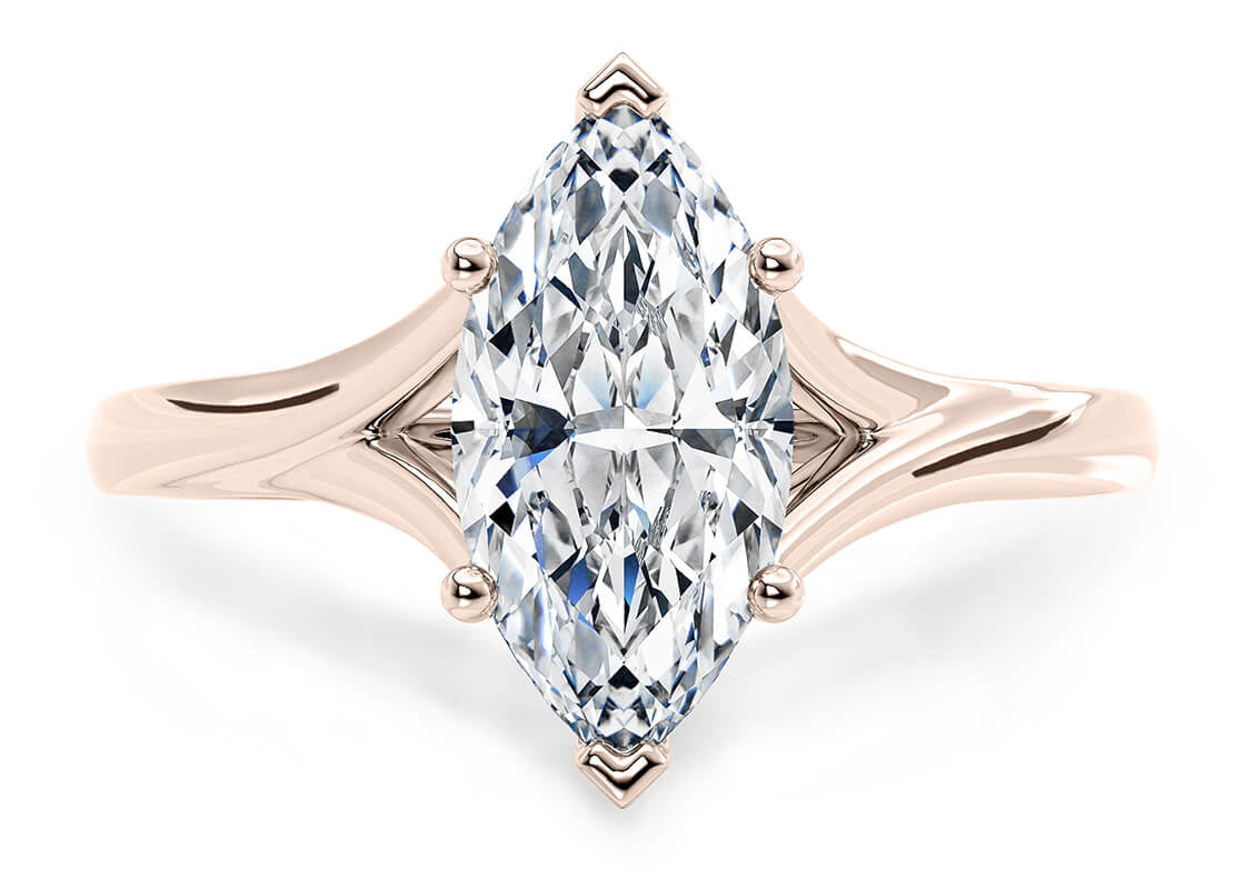 Hanover Solitaire Rose Gold 18k Marquise Engagement Ring