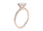 Aria Diamond Band Rose Gold 18k Princess Engagement Ring