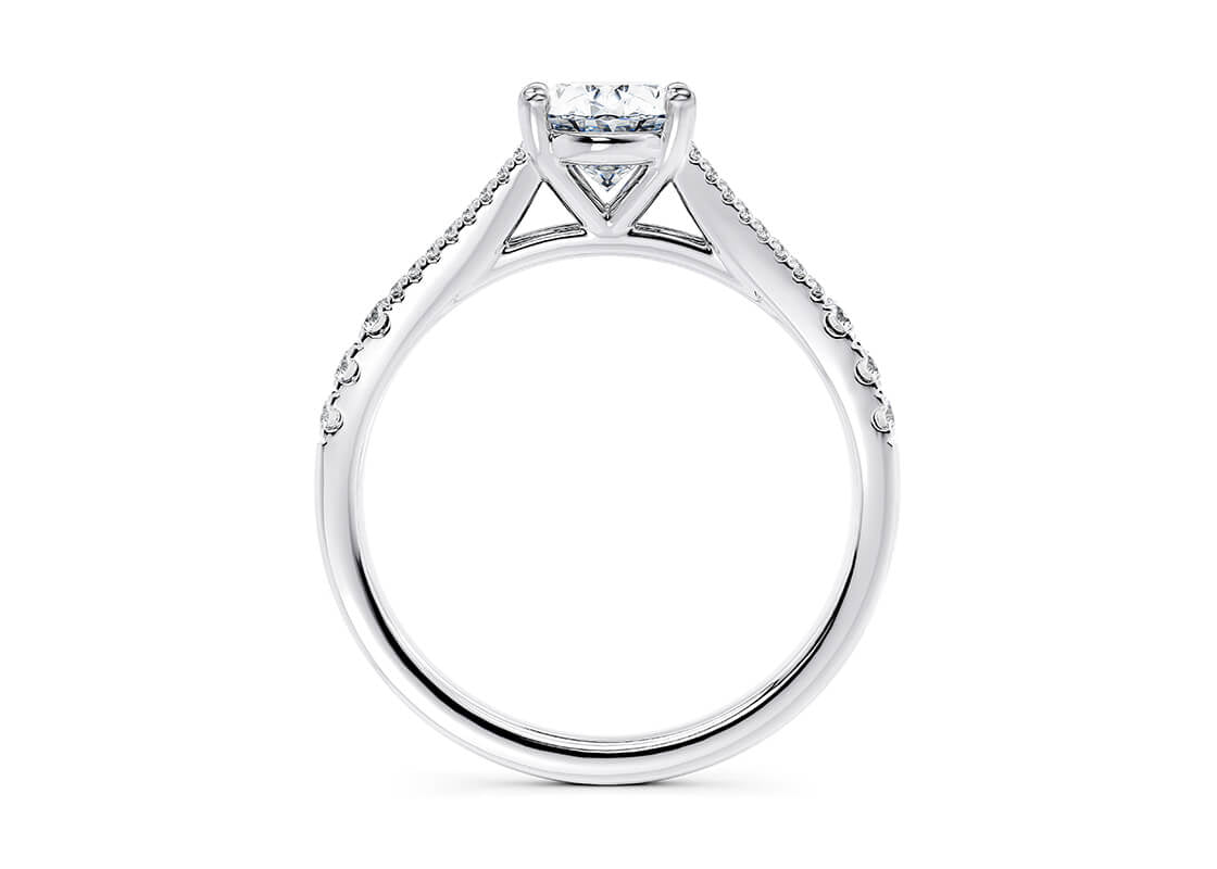 Oxford Diamond Band Platinum Oval Engagement Ring