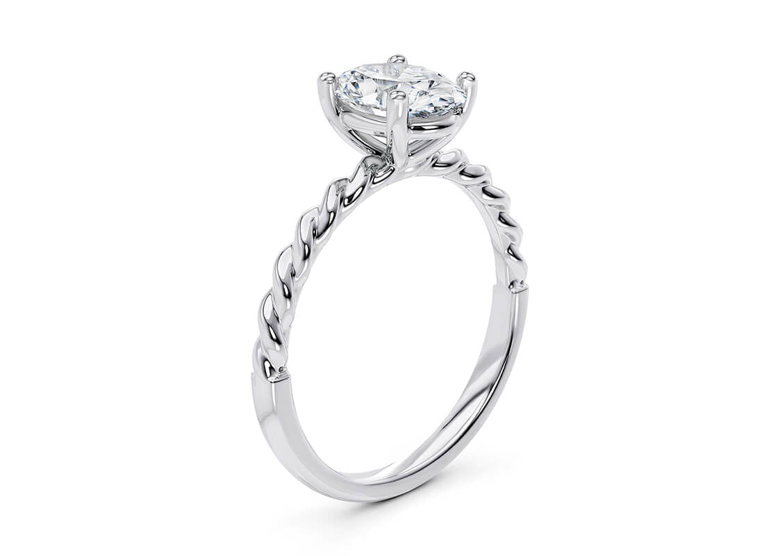 Ascot Solitaire Platinum Oval Engagement Ring