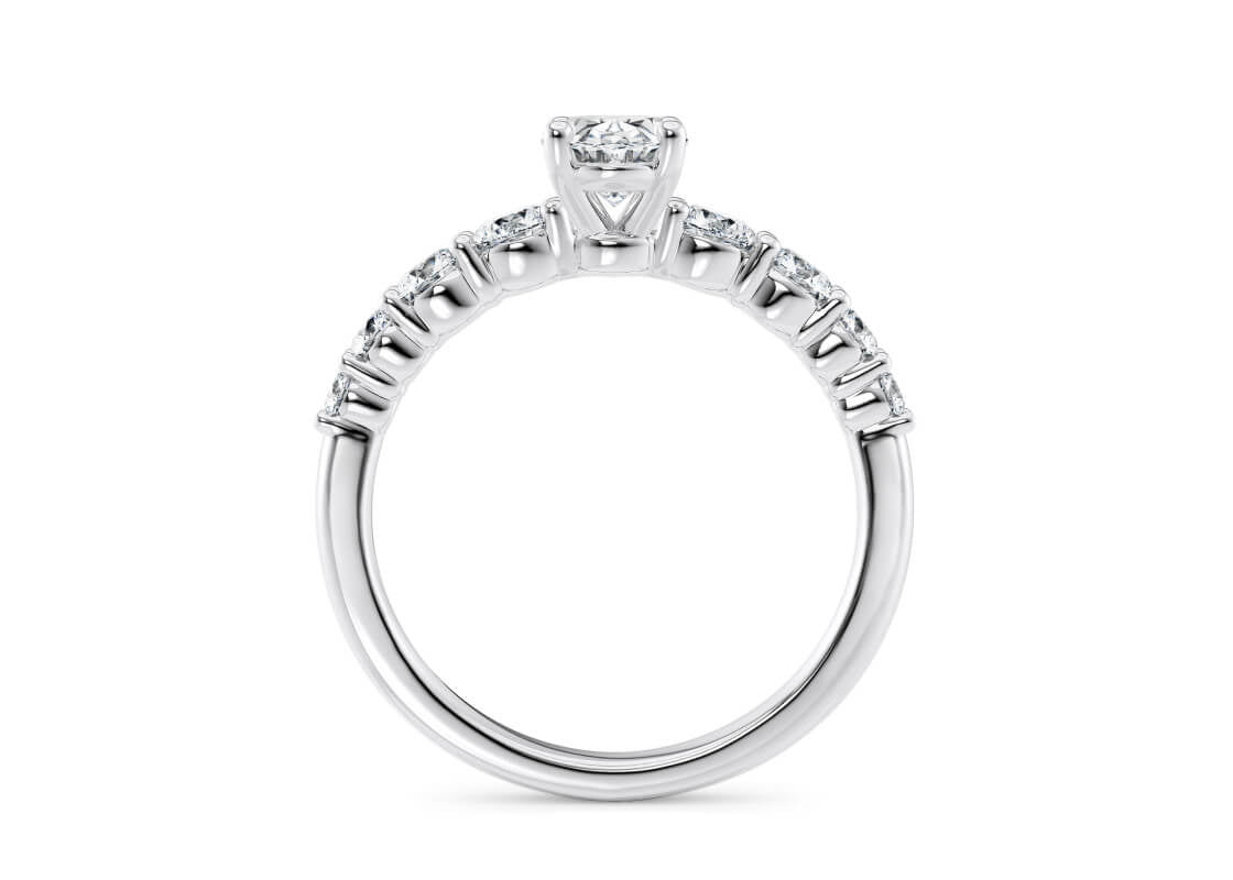 Lyra Diamond Band Platinum Oval Engagement Ring