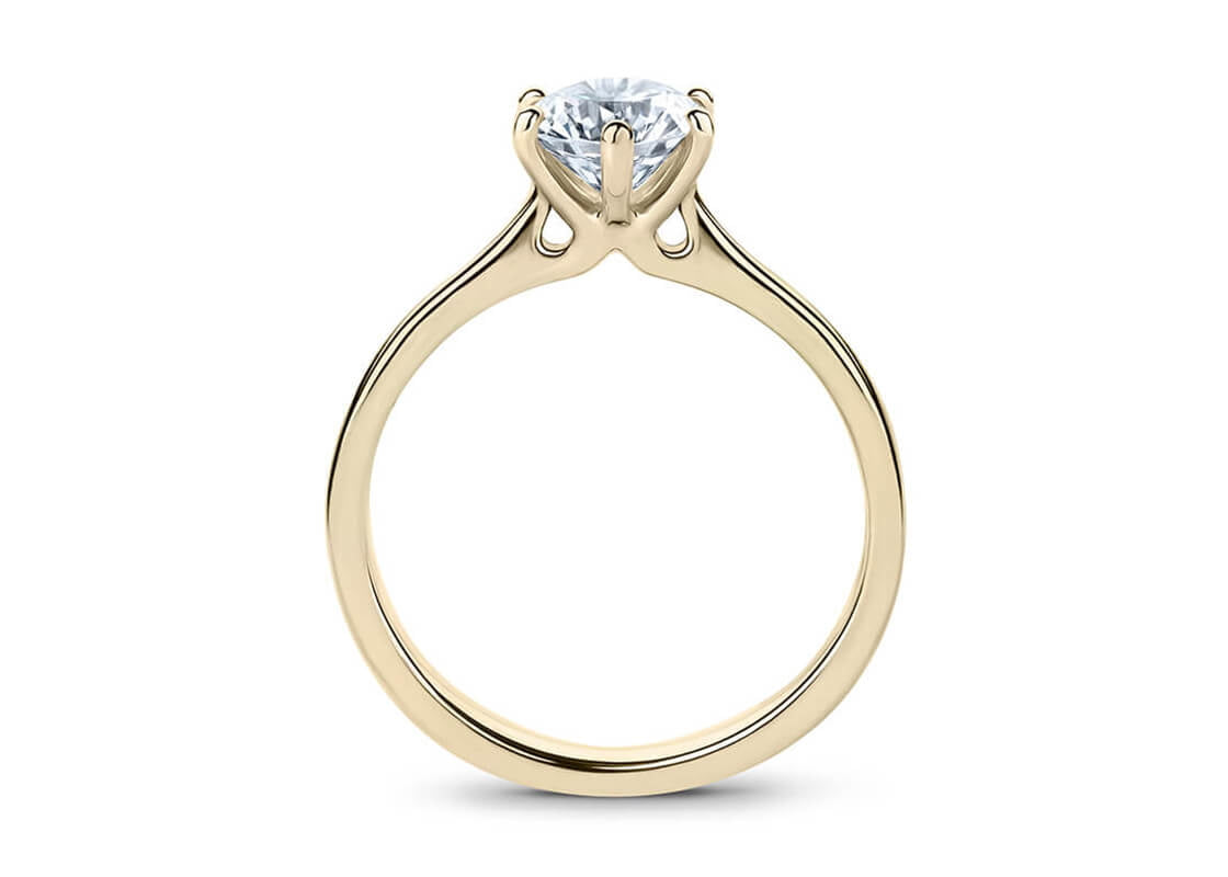 Principessa Solitaire Yellow Gold 18k Round Engagement Ring