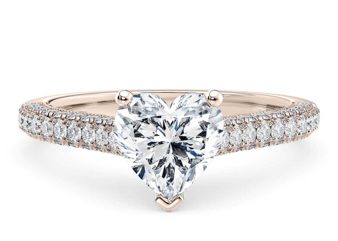 Bloomsbury Vintage Rose Gold 18k Heart Engagement Ring