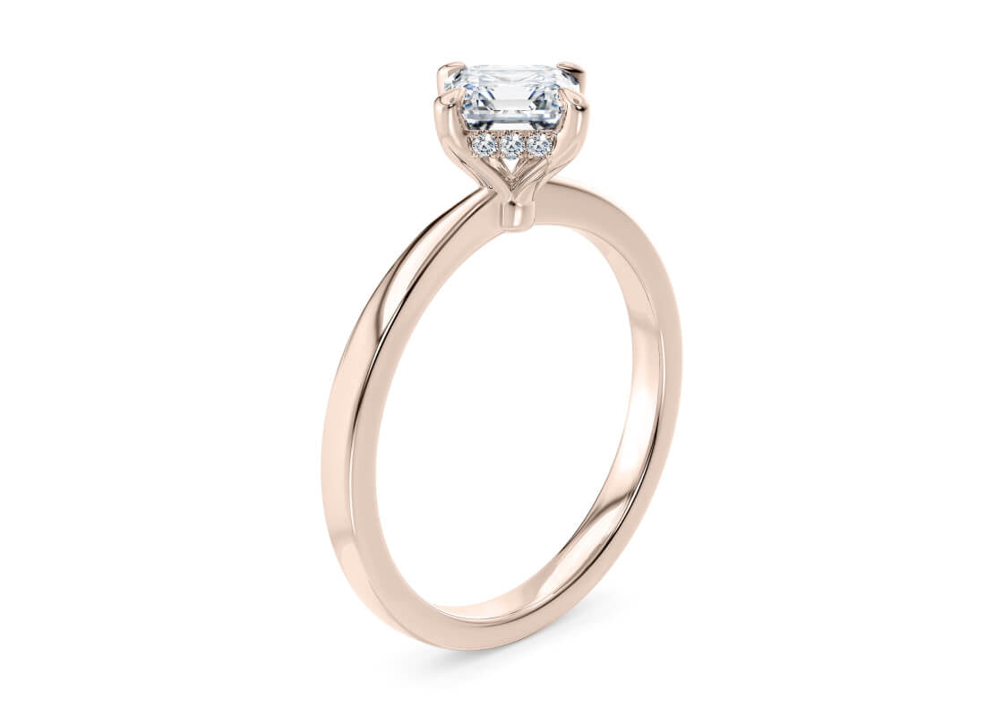 Starlight Compass Solitaire Rose Gold 18k Asscher Engagement Ring