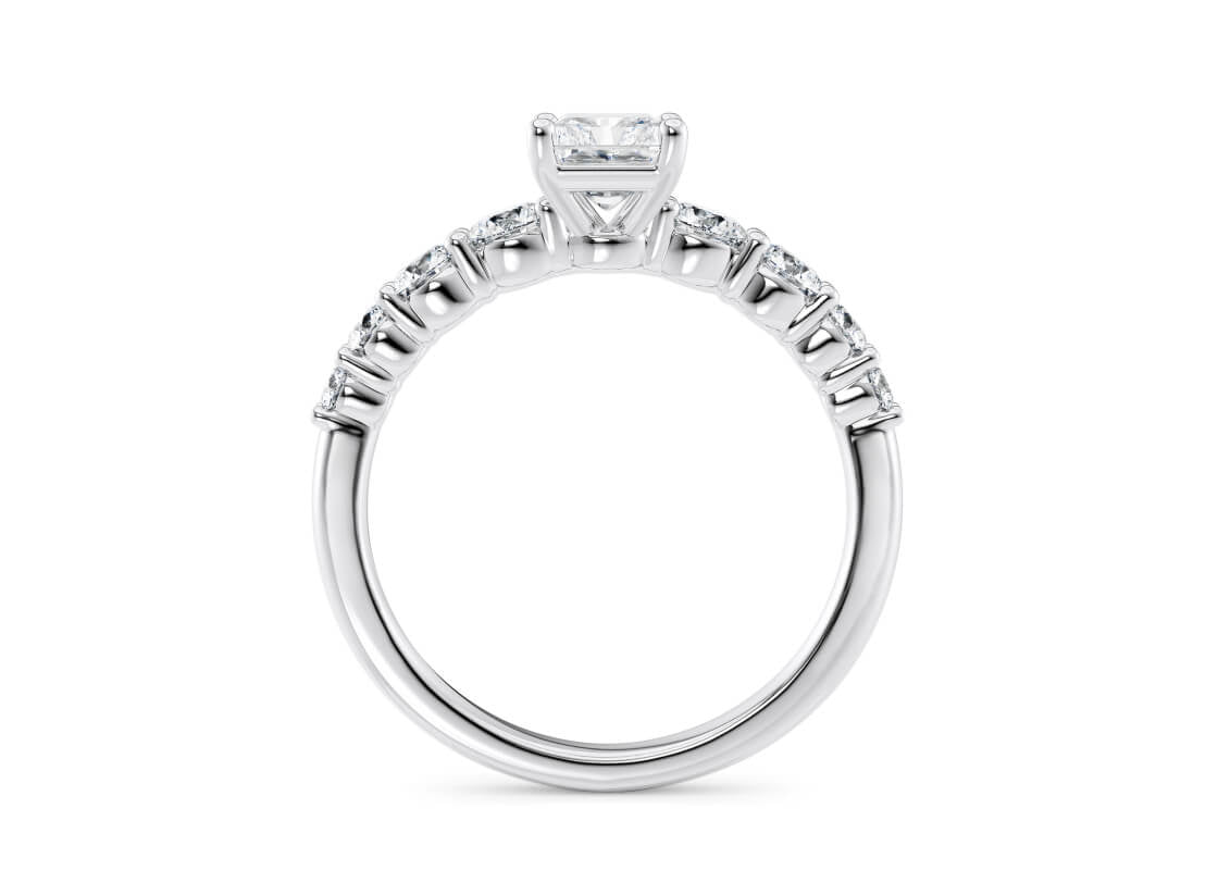 Lyra Diamond Band Platinum Radiant Engagement Ring