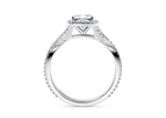 Bellatrix Halo Platinum Cushion Engagement Ring