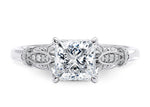 Jasmine Vintage Platinum Princess Engagement Ring
