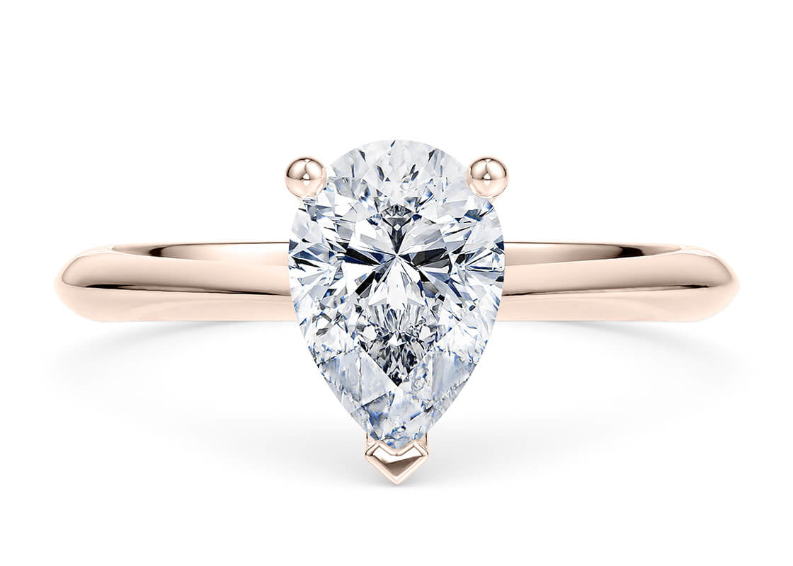 Iris Solitaire Rose Gold 18k Pear Engagement Ring