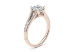 Oxford Diamond Band Rose Gold 18k Cushion Engagement Ring
