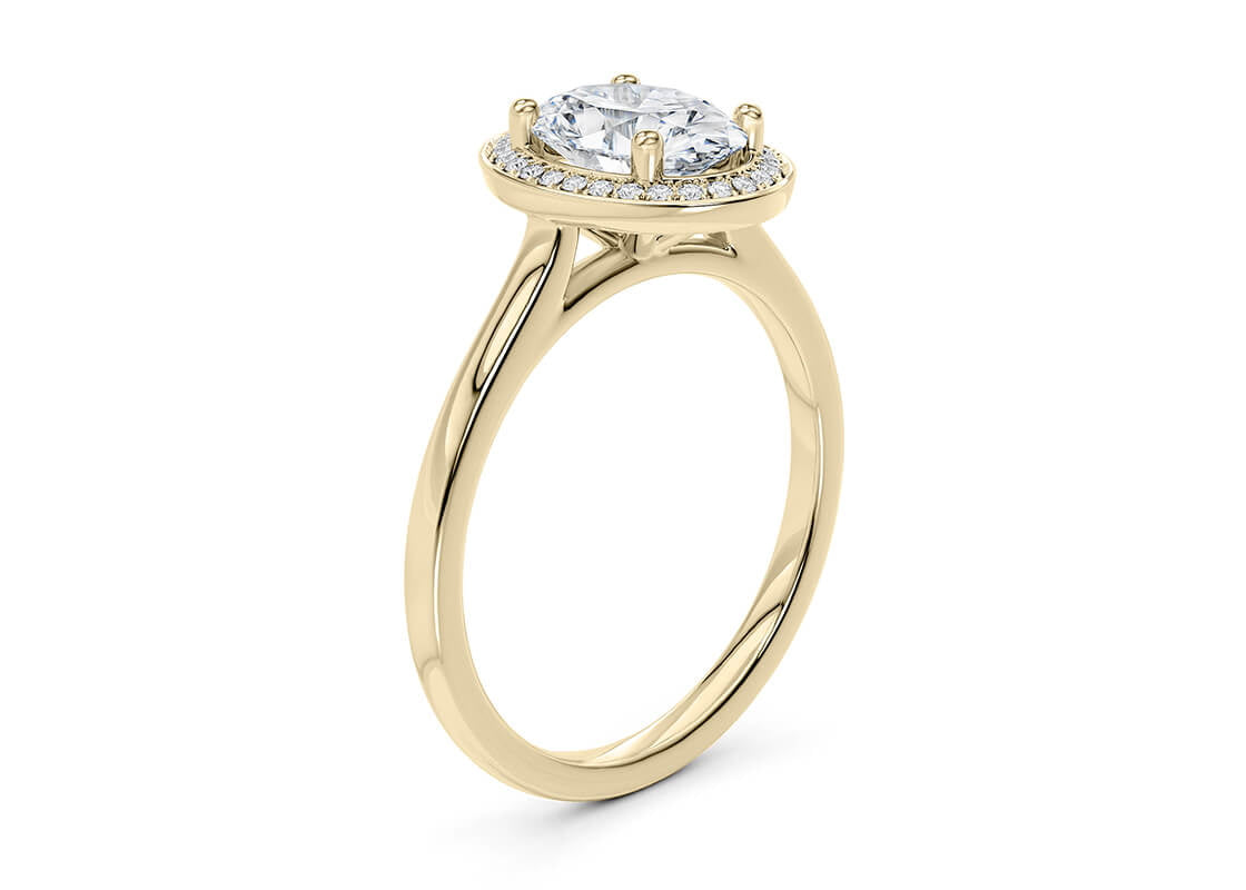 Minerva Halo Yellow Gold 18k Oval Engagement Ring