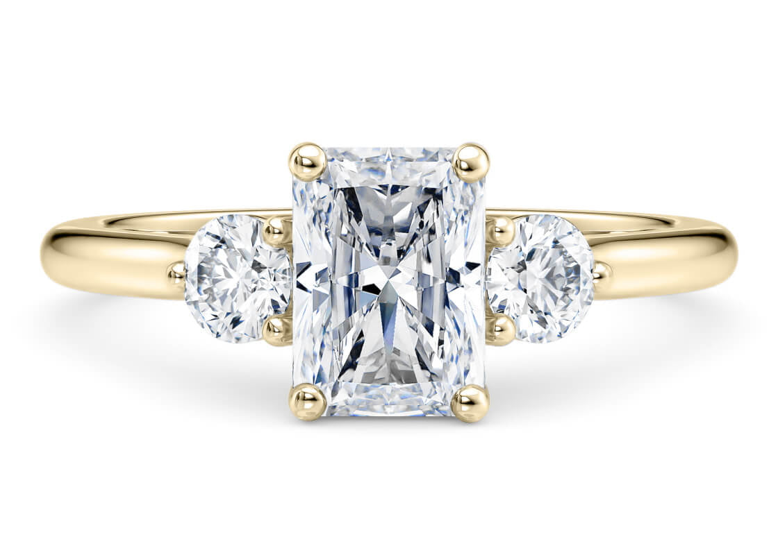 Valencia Trilogy Yellow Gold 18k Radiant Engagement Ring
