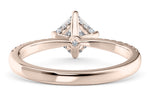 Asteria Compass Diamond Band Rose Gold 18k Asscher Engagement Ring