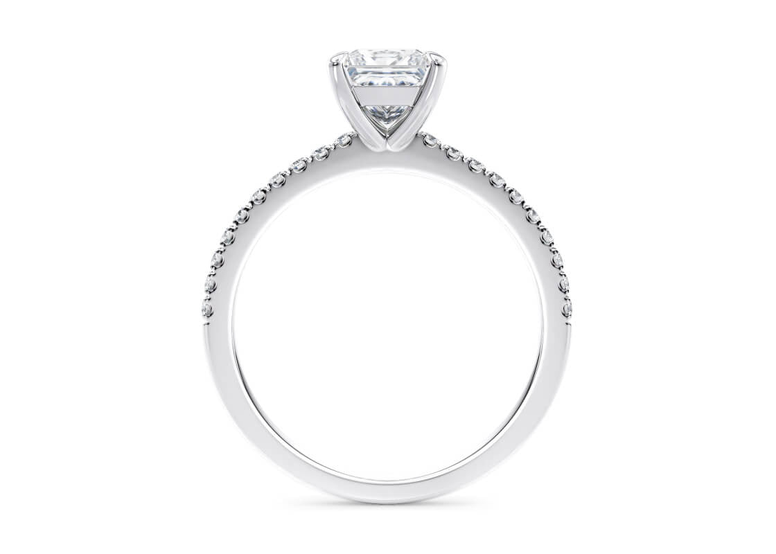 Aria Diamond Band Platinum Princess Engagement Ring