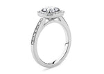 Zelda Halo Platinum Asscher Engagement Ring