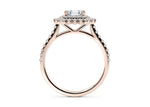 Berkeley Halo Rose Gold 18k Asscher Engagement Ring